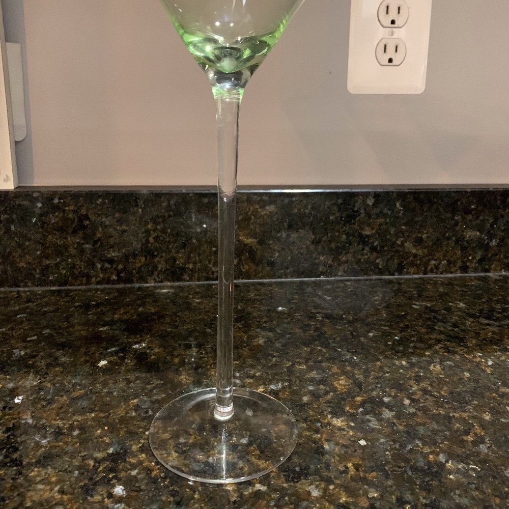 CB2 Tall 11 inch Martini Clear BLUE Tinted Glass - Picture 6 of 9